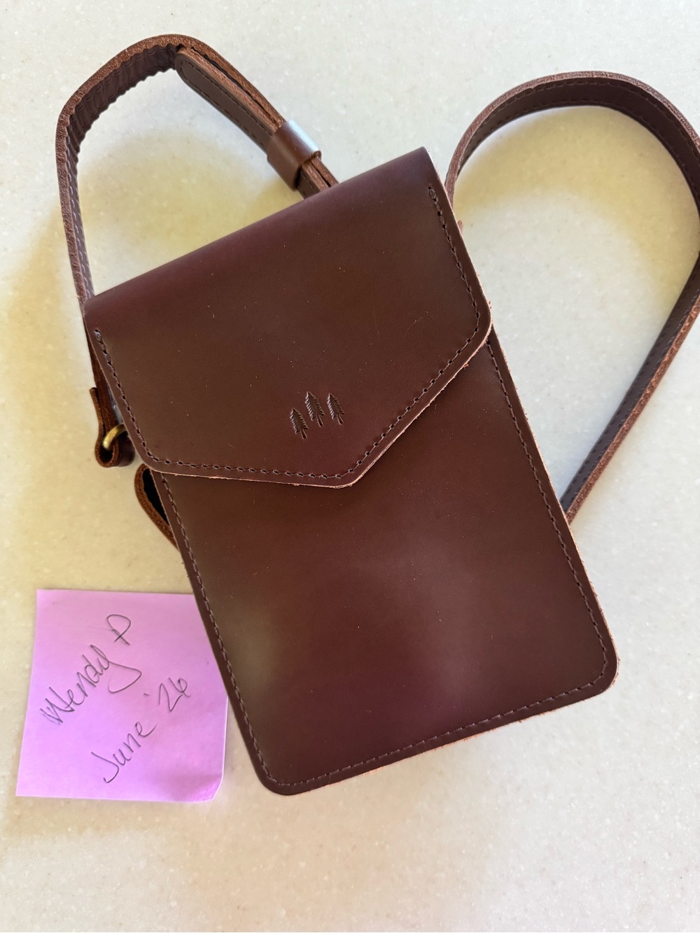 Portland Leather Goods Chocolate Brown Parker Phone Pouch - Picture 2 of 2
